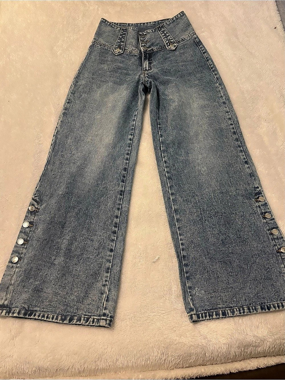 SHEIN Women's Wide Leg Jeans in Blue Waist 28 Like New
